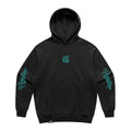 Classic Comfy Hoodie - Teal on Black